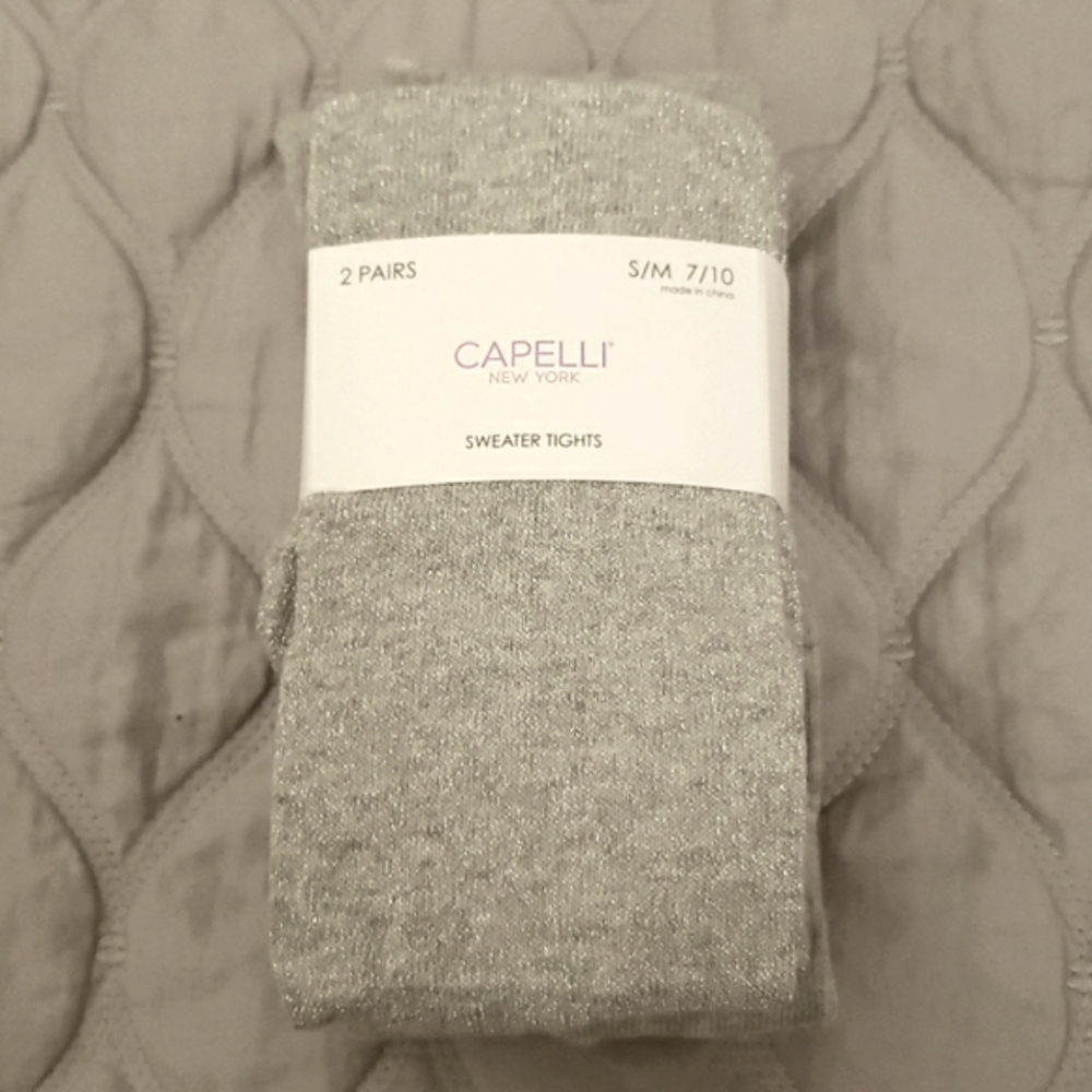 READ DESCR- 2 pairs of silver lurex tights